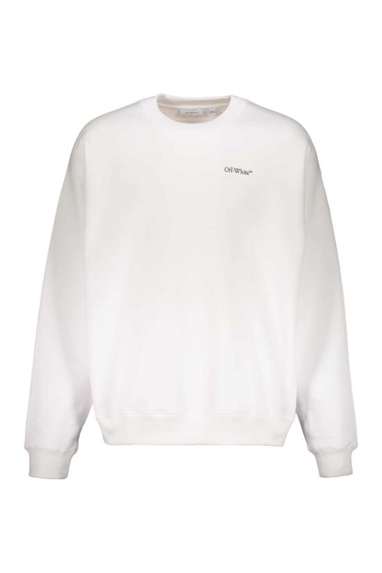  오프화이트 긴팔 티셔츠 코튼 스웨트셔츠 화이트