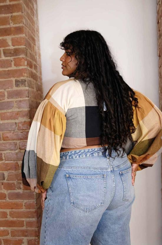  RUJUTA SHETH 긴팔 티셔츠 루주타 셰스 엘리자베스 탑 마니 첵스 - OTHER BRANDS