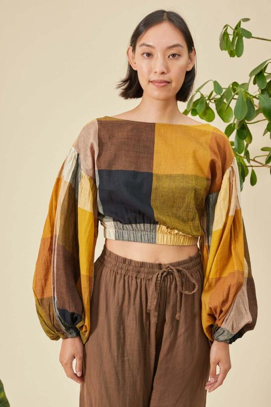  RUJUTA SHETH 긴팔 티셔츠 루주타 셰스 엘리자베스 탑 마니 첵스 - OTHER BRANDS