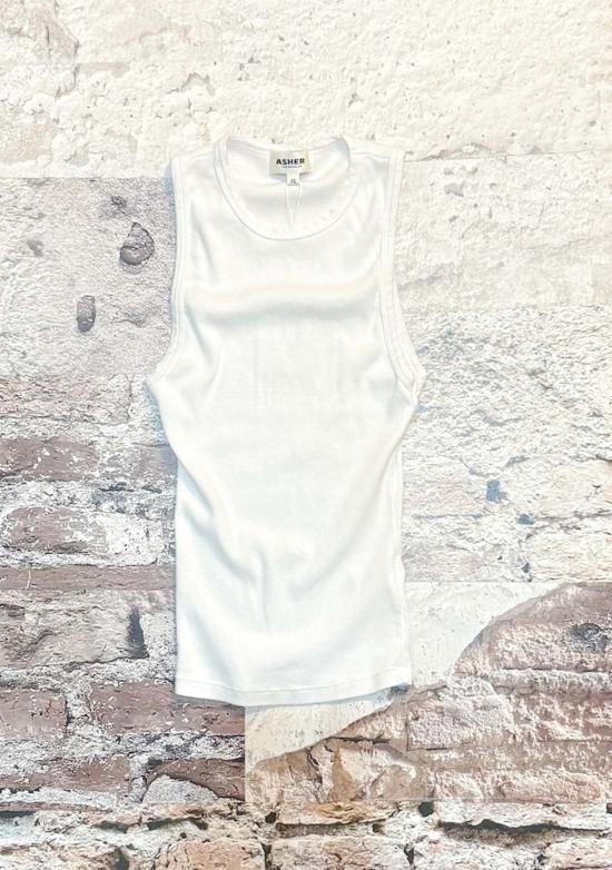  아셀 민소매 티셔츠 애셔 루비 립 탱크