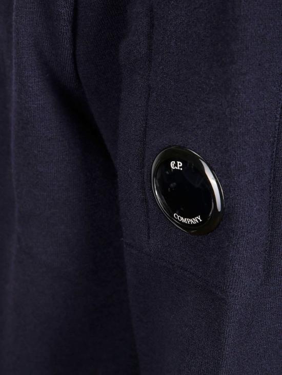  씨피 컴퍼니 스웨터 C.P. 회사 로고 크루넥  (블루) - C.P. COMPANY