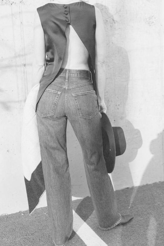  아모 데님 데님 팬츠 아네트 하이라이즈 스트레이트 레그 진 - AMO DENIM