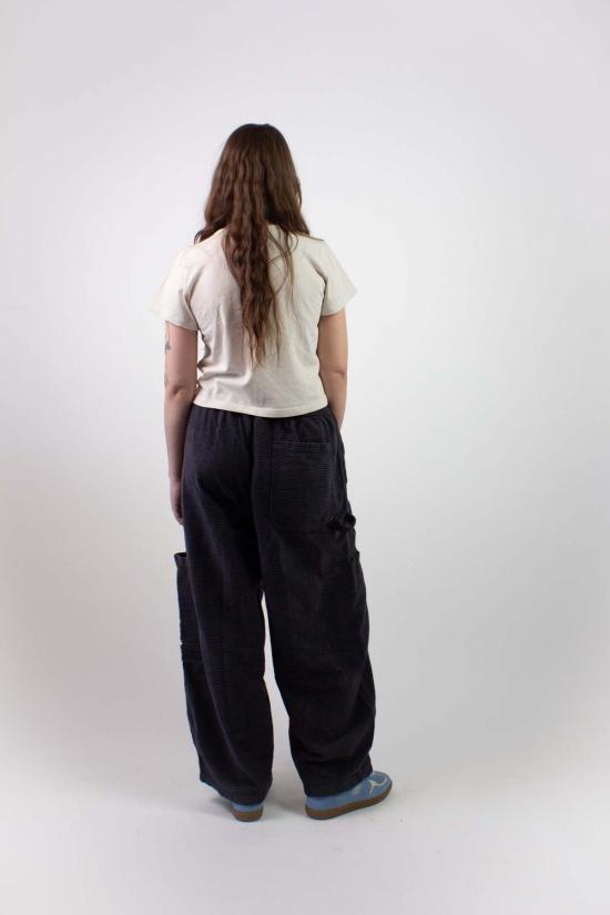  밀스 크롭 팬츠 식사용 가로형 코듀로이 셰프 팬츠 블랙 참깨 - MEALS