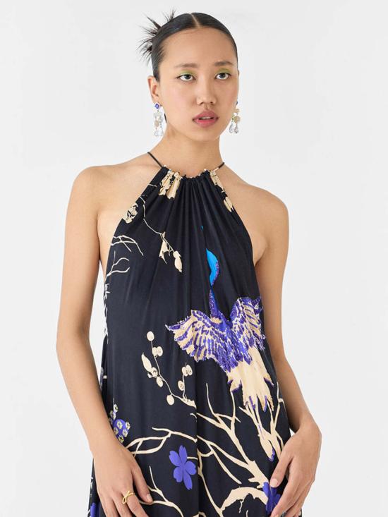  IKKIVI 롱 원피스 이키비 크레인 홀터 드레스 블랙 - IKKIVI