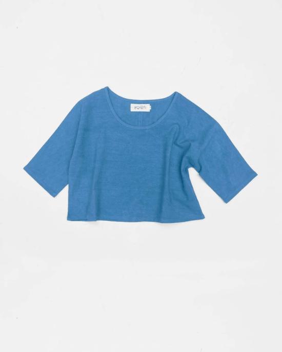  포엠 블라우스 메이커 탑  인디고 블루