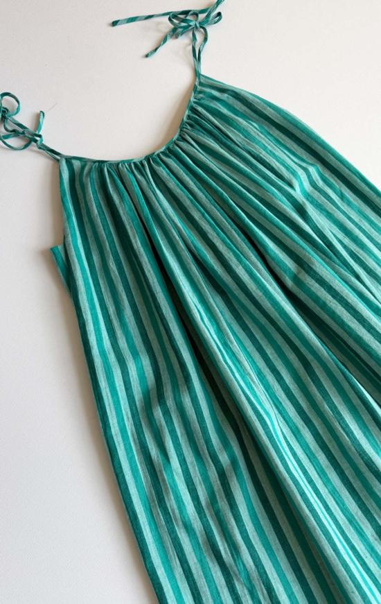  투 롱 원피스 숄더 타이 드레스 - TWO