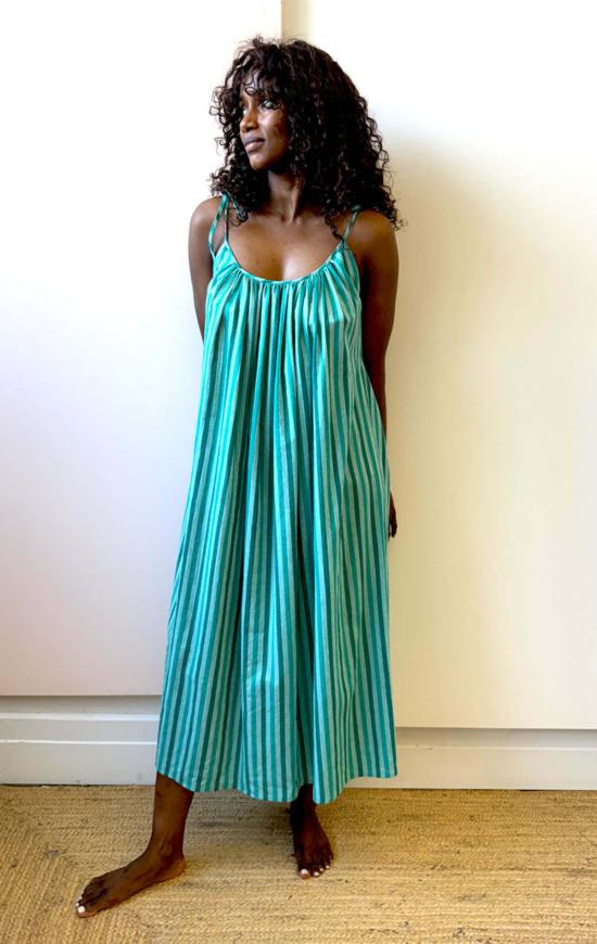  투 롱 원피스 숄더 타이 드레스