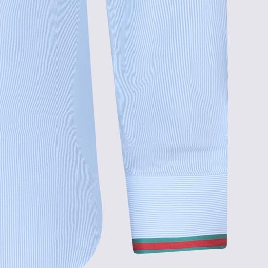  구찌 긴팔 셔츠 코튼 셔츠 라이트 블루 - GUCCI