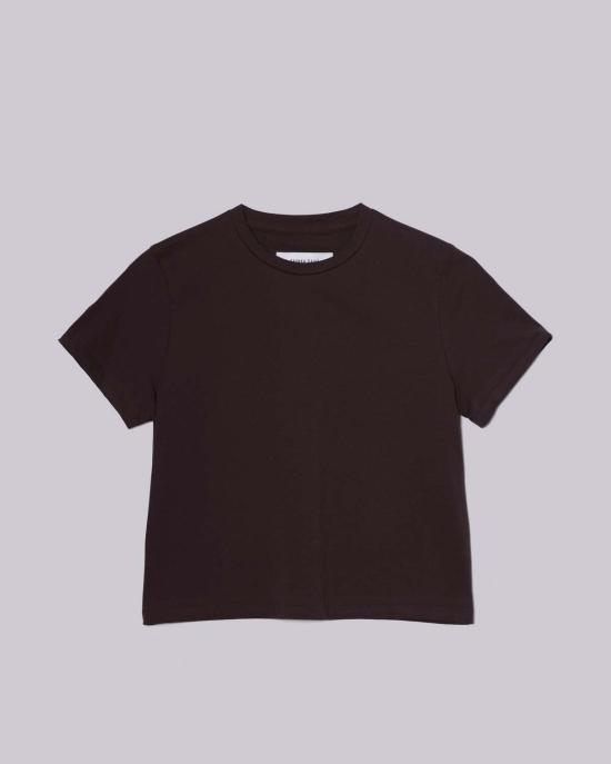  사야카 다비스 뉴욕 반팔 티셔츠 사야카 데이비스 뉴욕 컴팩트 티 브라운 - SAYAKA DAVIS NEW YORK