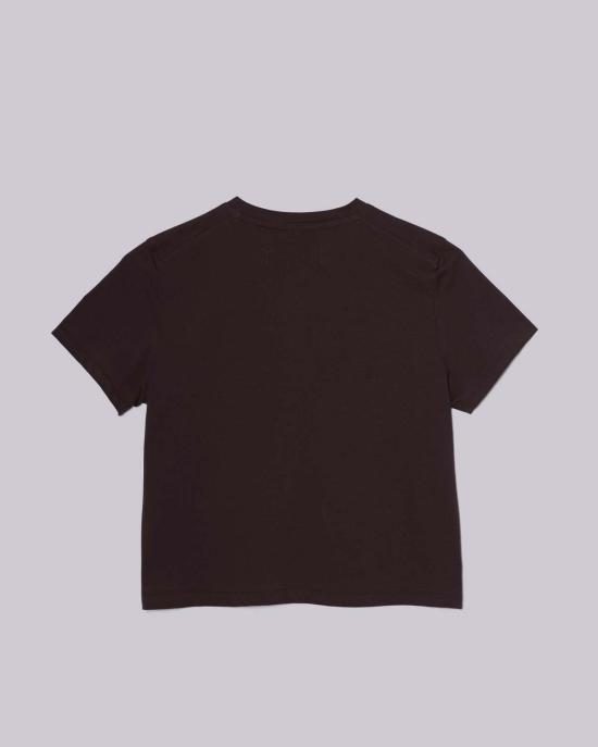  사야카 다비스 뉴욕 반팔 티셔츠 사야카 데이비스 뉴욕 컴팩트 티 브라운 - SAYAKA DAVIS NEW YORK