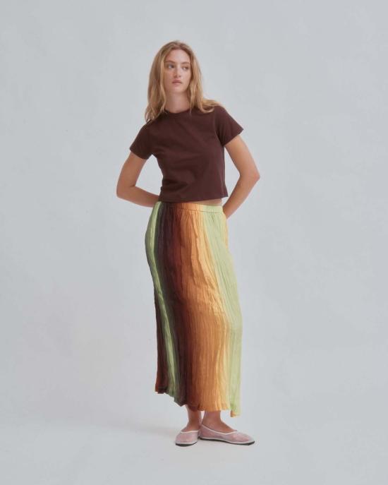  사야카 다비스 뉴욕 반팔 티셔츠 사야카 데이비스 뉴욕 컴팩트 티 브라운 - SAYAKA DAVIS NEW YORK