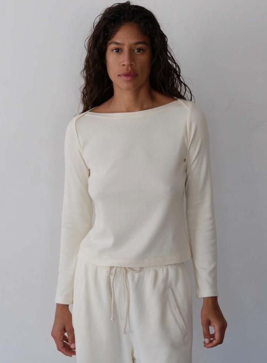  도니 블라우스 . 베이비 립 봉투형 탑 크림 - DONNI.