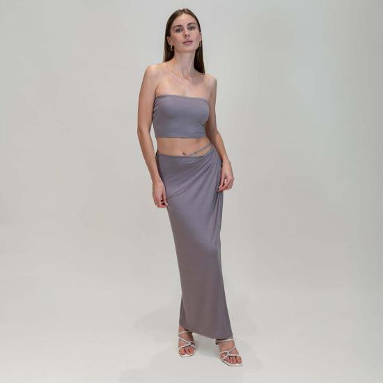  Determ; 민소매 티셔츠 디텀 콜라겐 크롭드 카미 라떼