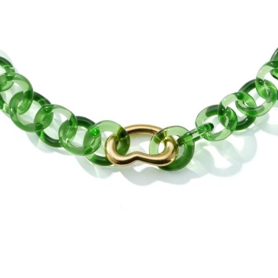  제인 다렌스부르그 목걸이/팬던트 제인 다렌스버그 스몰 그린 서클 브라스 & 빈/하트 - JANE DARENSBOURG