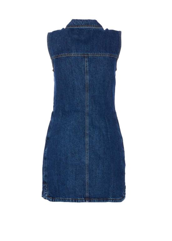  셀프 포트레이트 숏 원피스 데님 민소매 미니 드레스 블루 - SELF PORTRAIT