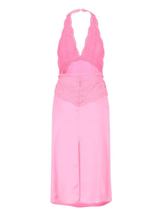  구찌 미디 원피스 실크 새틴 미디 드레스 핑크 - GUCCI
