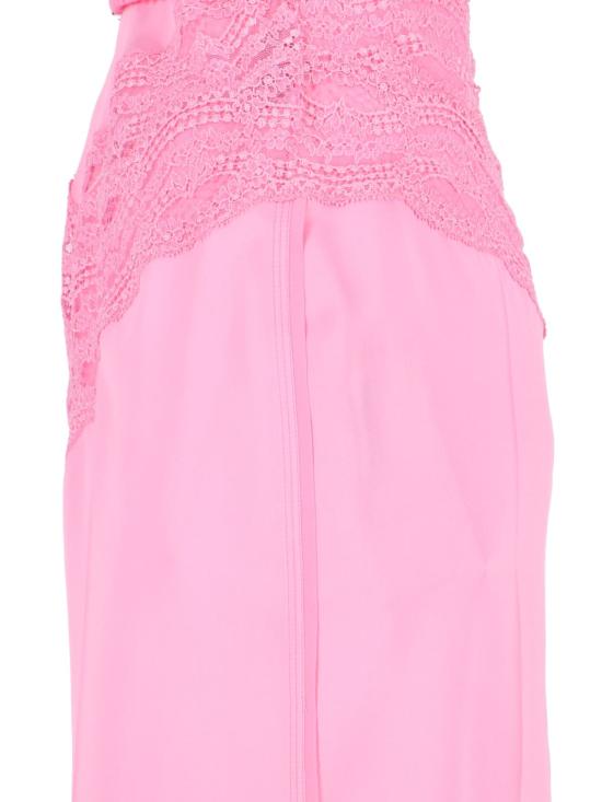  구찌 미디 원피스 실크 새틴 미디 드레스 핑크 - GUCCI