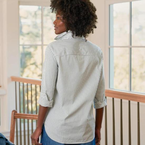  프랭크 앤 에일린 셔츠 프랭크 & 아일린 아일린 셔츠 아미 그린 스트라이프 - FRANK & EILEEN