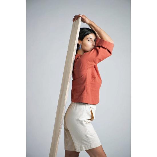  Herself 데님 숏팬츠 Clothing Bridget 유기농 면 데님 반바지 내추럴 - OTHER BRANDS