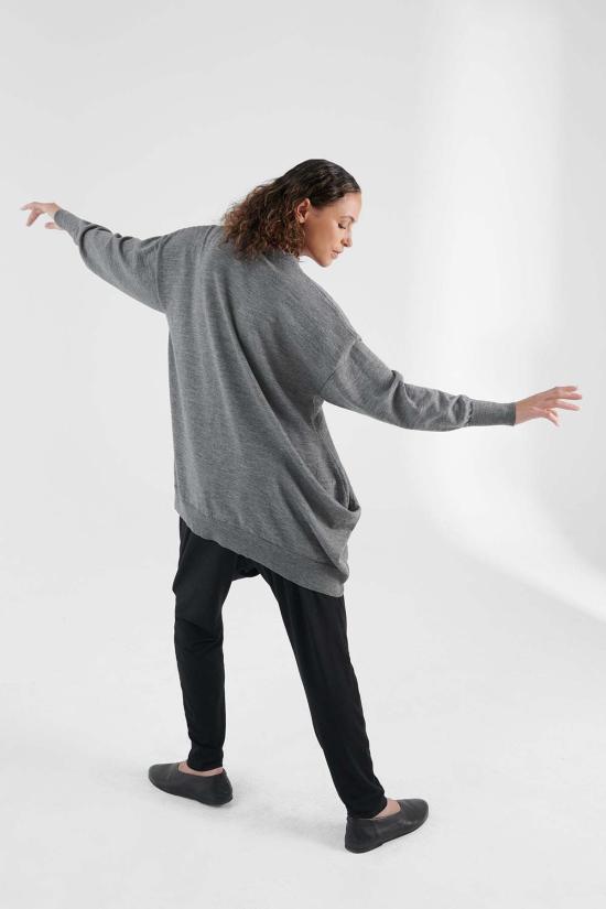  아라 가디건 Arra Curva 메리노 카디건 그레이 멜란지 - ARRA