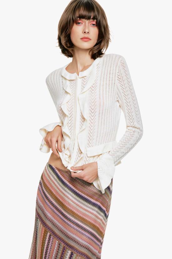  안나 수이 가디건 빅토리아풍 포인트엘 니트 - ANNA SUI