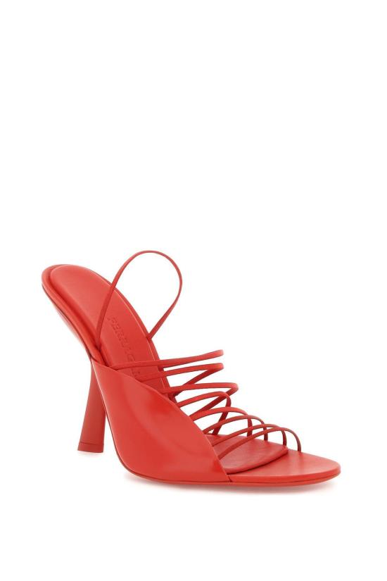  살바토레 페라가모 힐/펌프스 페라가모 샌들, 초미세 스트랩, 플레임레드 색상 - SALVATORE FERRAGAMO