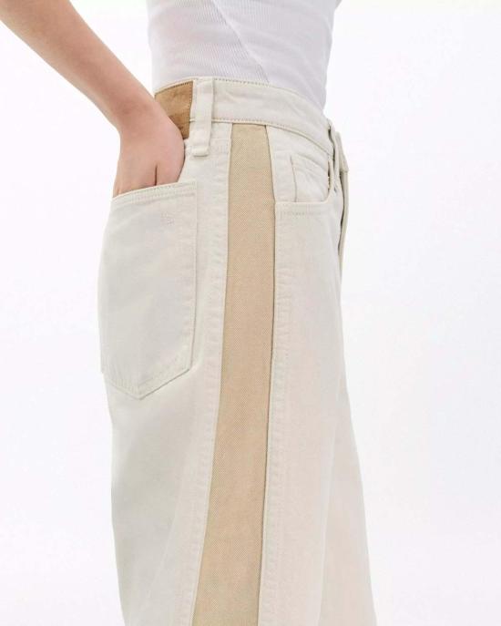  랙앤본 데님 팬츠 Rag&Bone Logan Spliced Wide Leg Jeans 투톤 컬러 - RAG & BONE