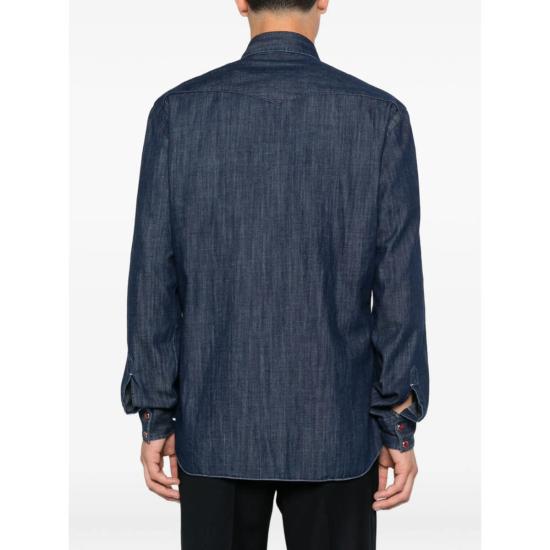  발바 긴팔 셔츠 바르바 나폴리  블루 - BARBA