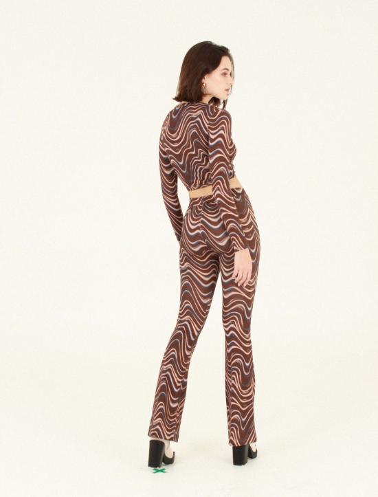  Studio Fantastique 민소매 티셔츠 Loretta 탑 브라운 웨이브 - OTHER BRANDS