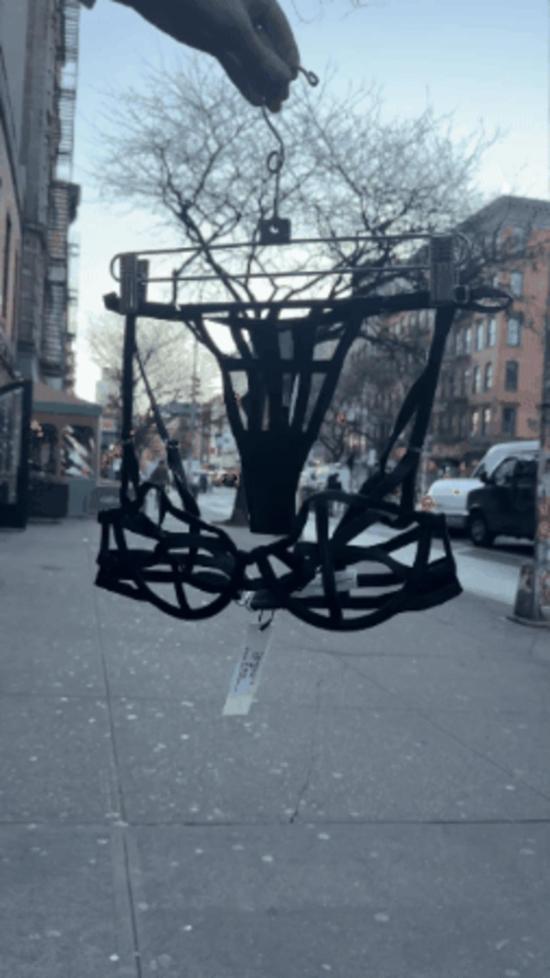  플뢰르 뒤 말 팬티 Fleur Du Mal 케이지 끈 블랙 - FLEUR DU MAL