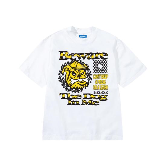  마켓 반팔 티셔츠 비웨어 도그 인 미 티셔츠 화이트