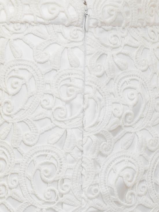  버버리 미디 스커트 마크람 에이스 펜슬 스커트 옵틱 화이트 - BURBERRY