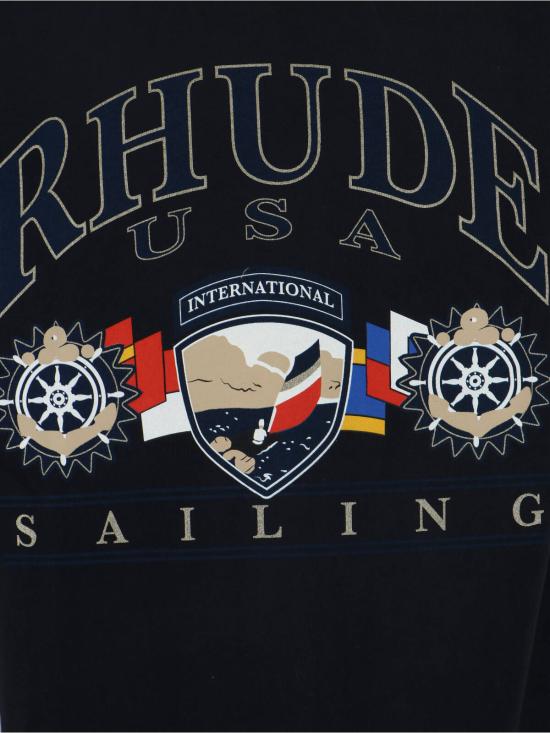  루드 반팔 티셔츠 Rhude 반팔 크루넥 티셔츠 블랙 - RHUDE