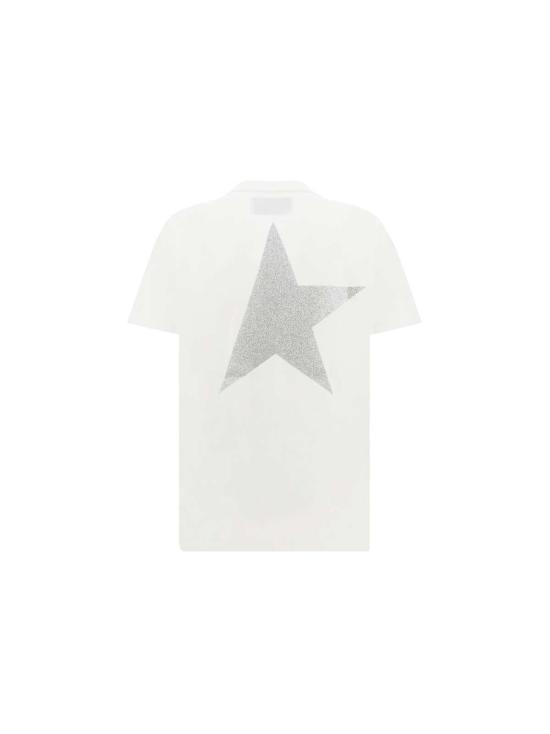  골든구스 반팔 티셔츠 골든 구스 면 티셔츠 화이트 - GOLDEN GOOSE