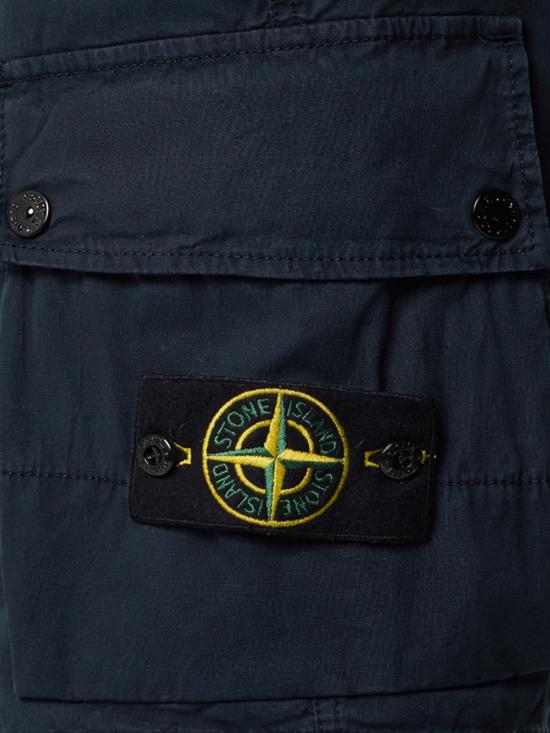  스톤 아일랜드 숏팬츠 유기농 면 반바지 (블루) - STONE ISLAND