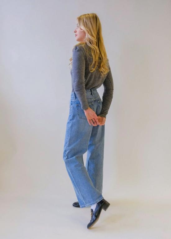  저스트 블랙 데님 데님 팬츠 로우라이즈 슬라우치 진 - JUST BLACK DENIM