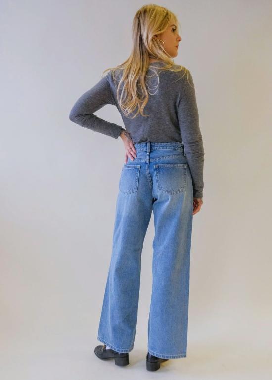  저스트 블랙 데님 데님 팬츠 로우라이즈 슬라우치 진 - JUST BLACK DENIM