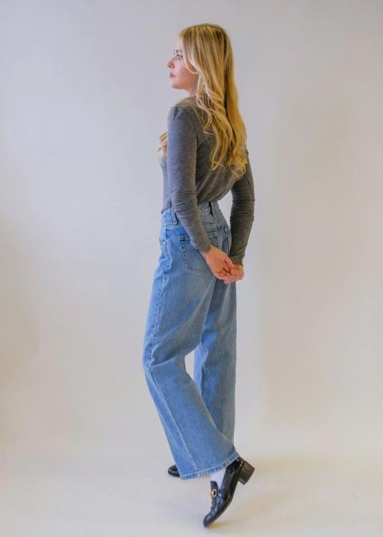  저스트 블랙 데님 데님 팬츠 로우라이즈 슬라우치 진 - JUST BLACK DENIM