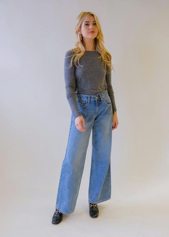  저스트 블랙 데님 데님 팬츠 로우라이즈 슬라우치 진 - JUST BLACK DENIM