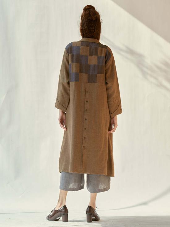  이키비 트렌치 코트 트렌치 미 낫 코트 브라운 - IKKIVI