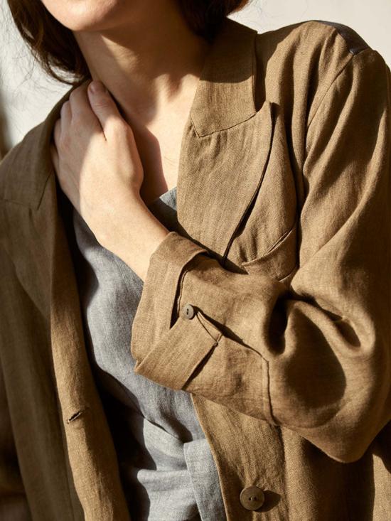  이키비 트렌치 코트 트렌치 미 낫 코트 브라운 - IKKIVI