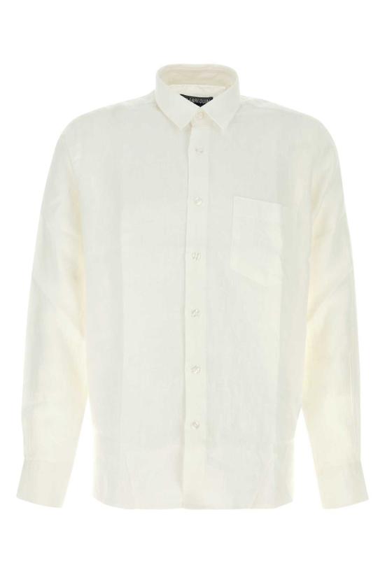  빌보콰 긴팔 셔츠 Vilebrequin 화이트 리넨 캐루비스 셔츠