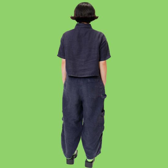  밀스 크롭 팬츠 식품의약품안전처(FDA) 인증 블랙 참깨 린넨 셰프 팬츠 - MEALS