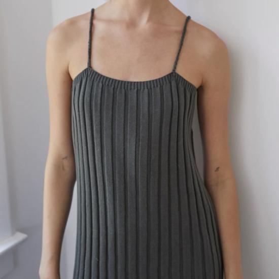  울 하이드 롱 원피스 립 드레스 에크루 - WOL HIDE