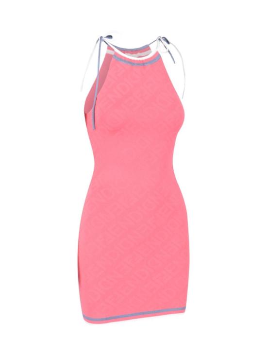  펜디 숏 원피스 미러 모티브 비스코스 미니 드레스 로사 - FENDI