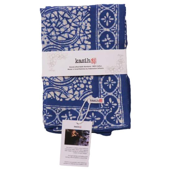  카시 코옵 머플러/스카프 Kasih Coop 대형 39" 수작업 염색 바틱 반다나 - KASIH COOP