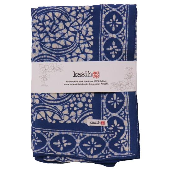  카시 코옵 머플러/스카프 Kasih Coop 대형 39" 수작업 염색 바틱 반다나 - KASIH COOP