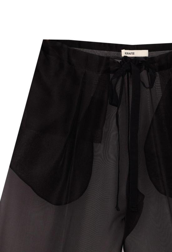  케이트 스트레이트 팬츠 카이트 트렌튼 드로스트링 릴렉스핏 팬츠 블랙 - KHAITE