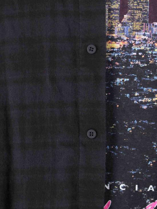  발렌시아가 긴팔 티셔츠 레이어드 셔츠 블랙 - BALENCIAGA