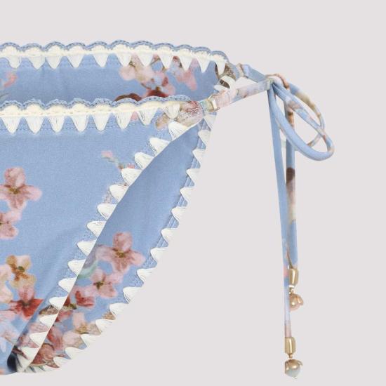  짐머만 비키니 수영복 어웨이큰 크로셰 엣지 타이  샴브레이 플로럴 - ZIMMERMANN